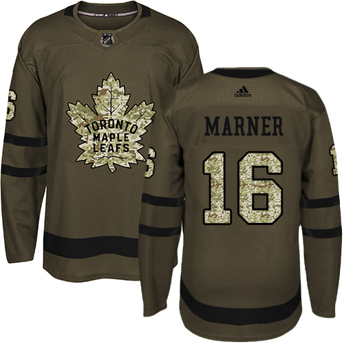 Adidas Maple Leafs #16 Mitchell Marner Green Salute to Service Stitched Youth NHL Jersey